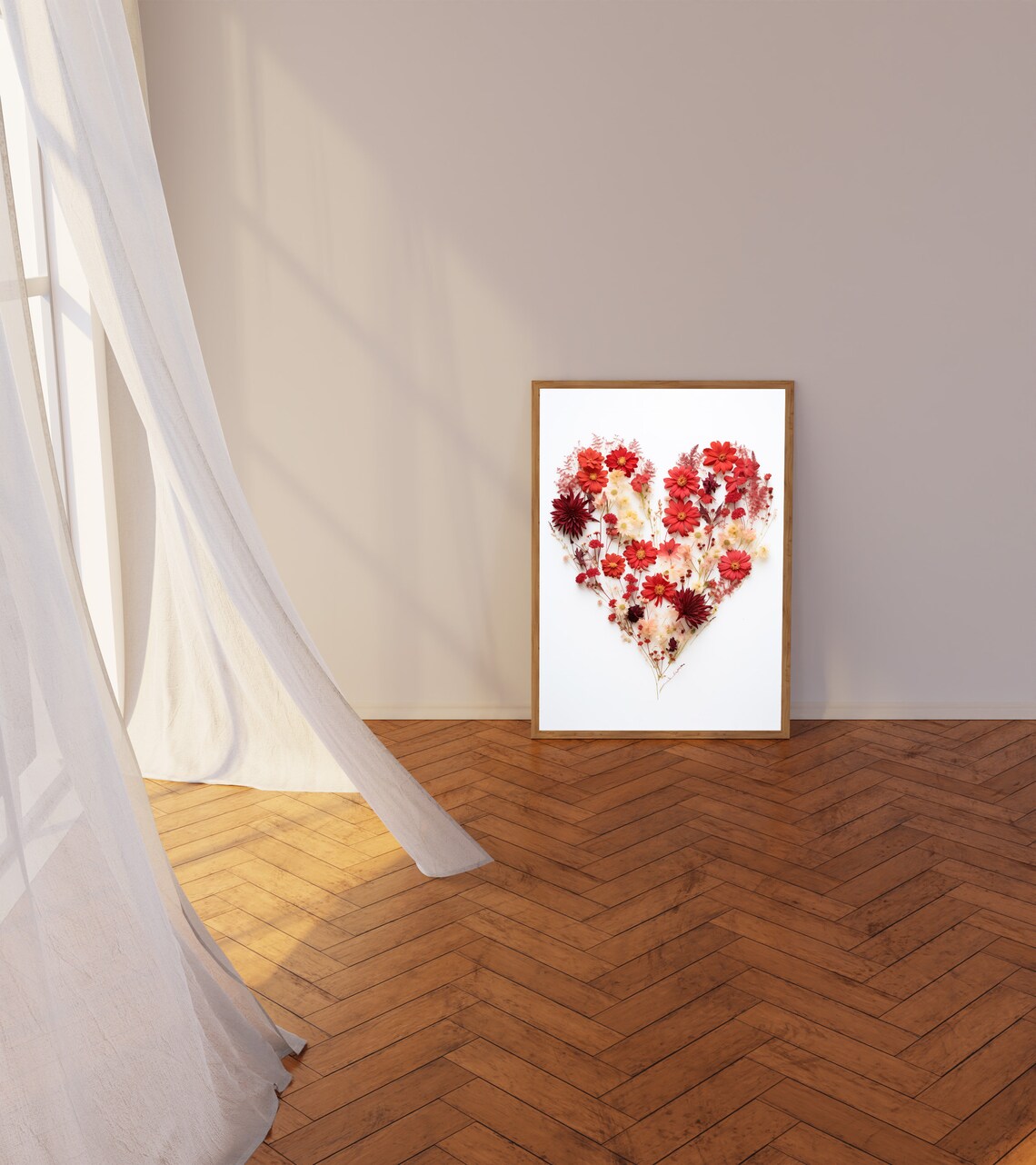Flower Heart, Mothers Day Gift Floral Painting - Image 4