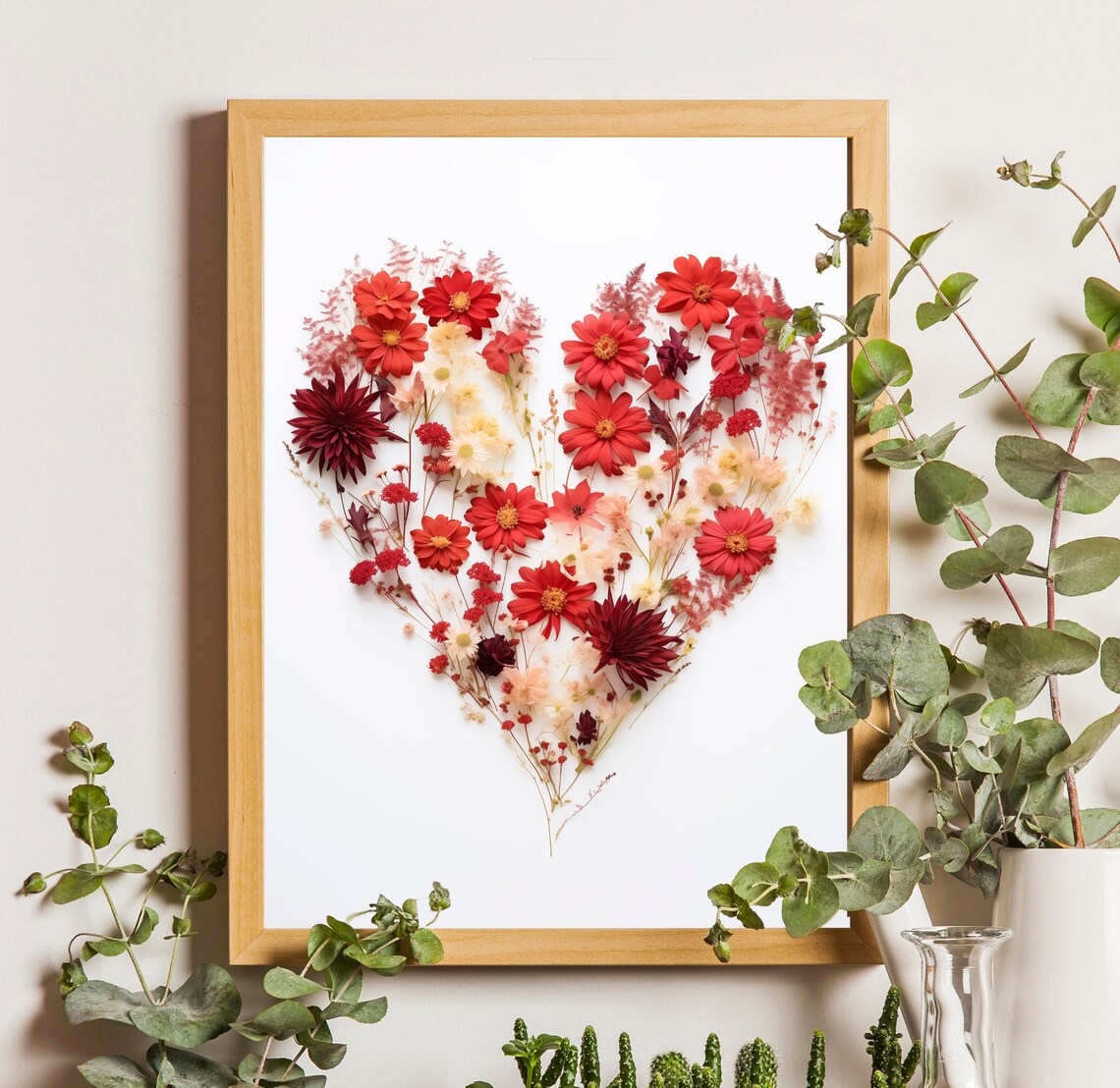 Flower Heart, Mothers Day Gift Floral Painting
