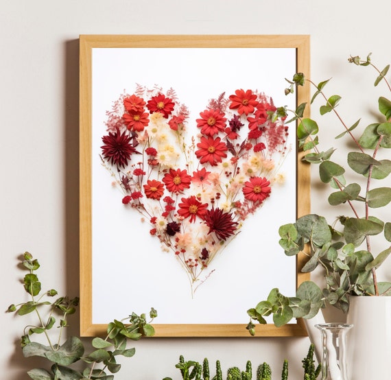 Flower Heart, Mothers Day Gift Floral Painting
