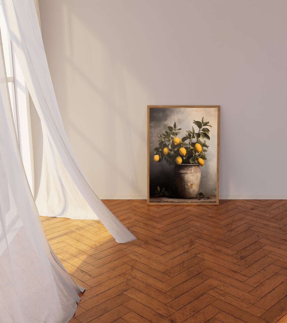 Lemon Tree In Antique Vase, Vintage Botanical Art Print - Image 3