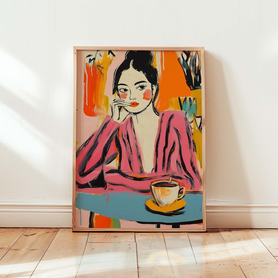 Feminine Vibrant Wall Art Maximalist Home Decor Preppy Eclectic Retro Feminist Print Bold Colorful Poster For Trendy Walls