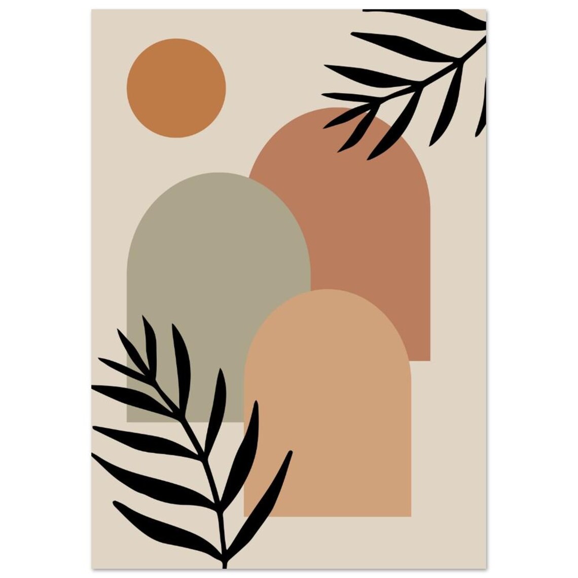 Fleurs Oriental Minimalist Abstract Design Poster - Image 2