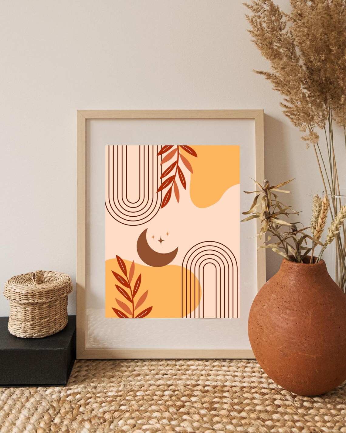 Oriental Moon Minimalist Abstract Art Print