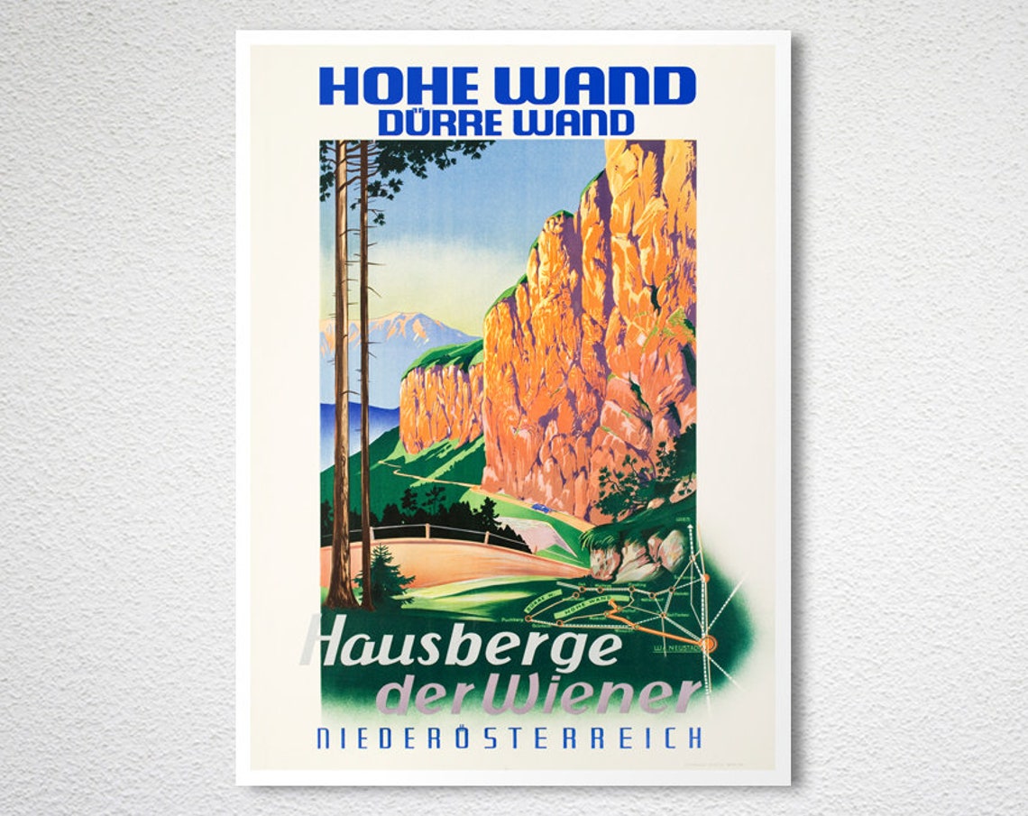 Hohe Wand Durre Wand Vienna Alps Vintage Austrian Poster Art - Image 2