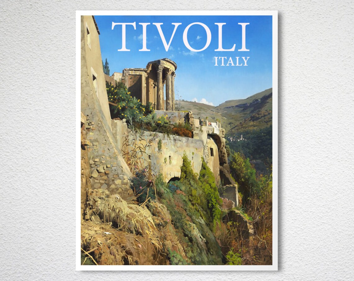 Tivoli Temple Of The Sibyl Vintage Travel Poster - Image 2