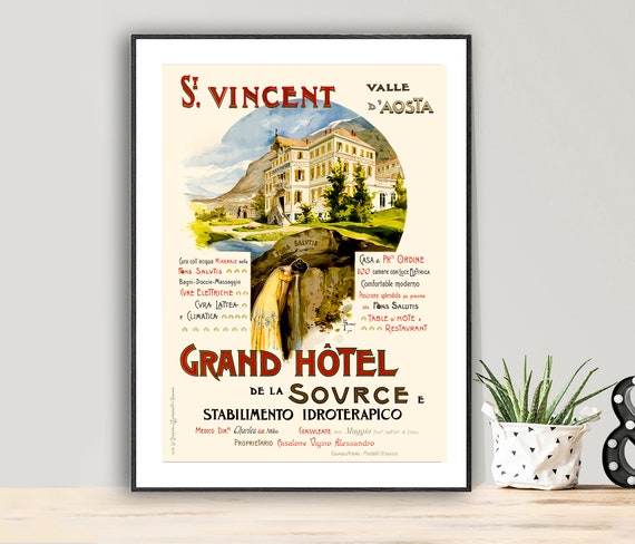 St Vincent Valle Daosta Vintage Travel Poster