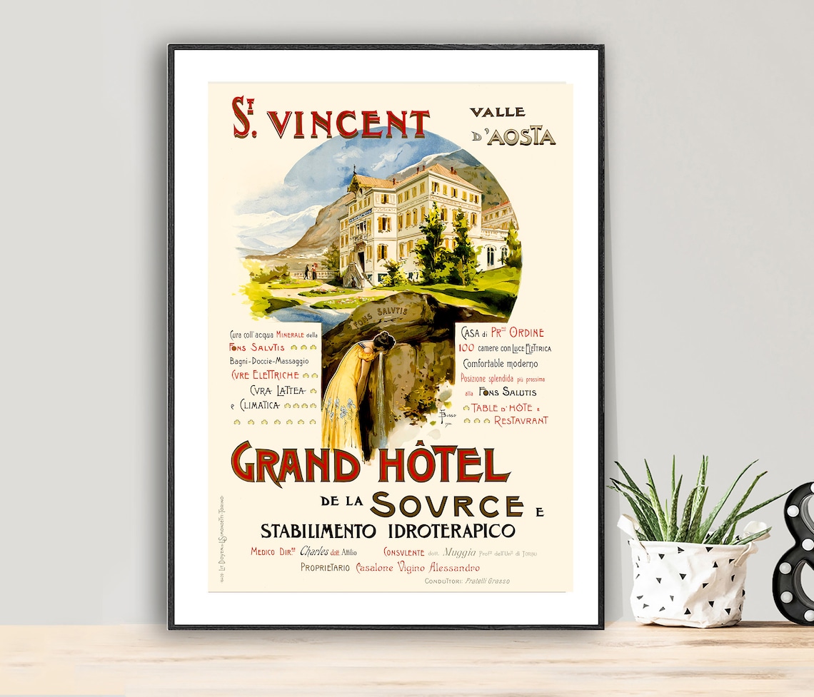 St Vincent Valle Daosta Vintage Travel Poster
