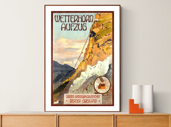 Wetterhorn Augzug Berner Oberland Suisse Vintage Travel Poster Poster Print Or Print Gift Idea