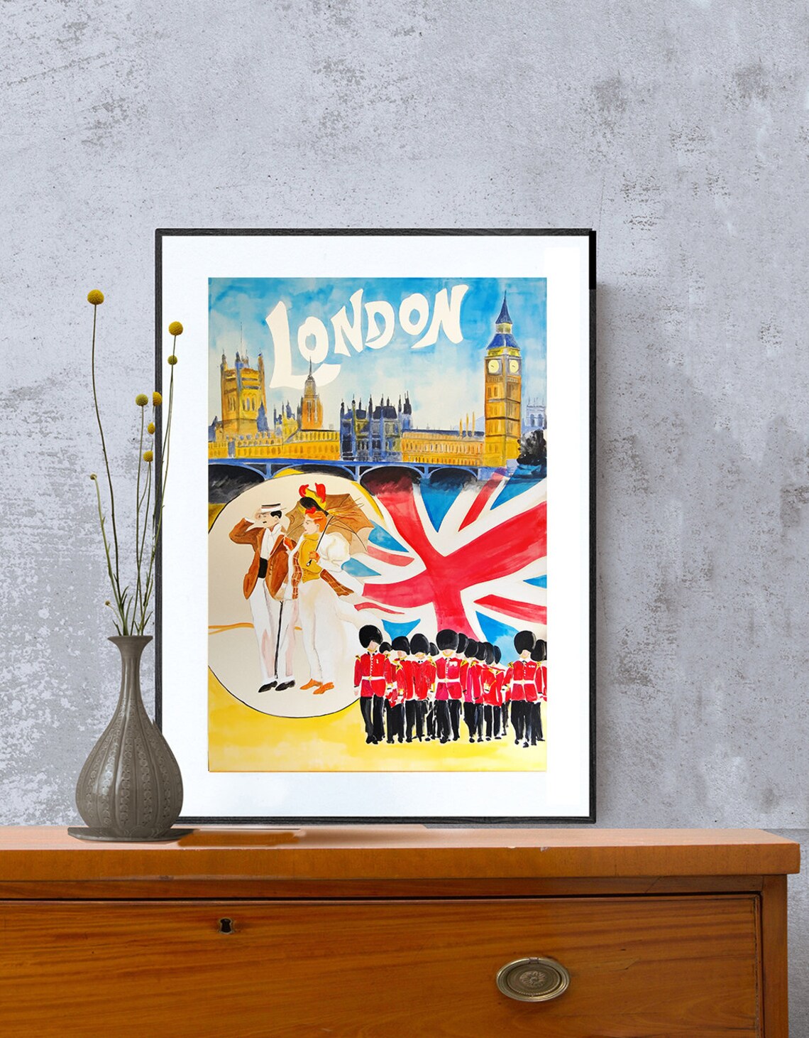 London England Vintage Travel Poster, Travel Poster