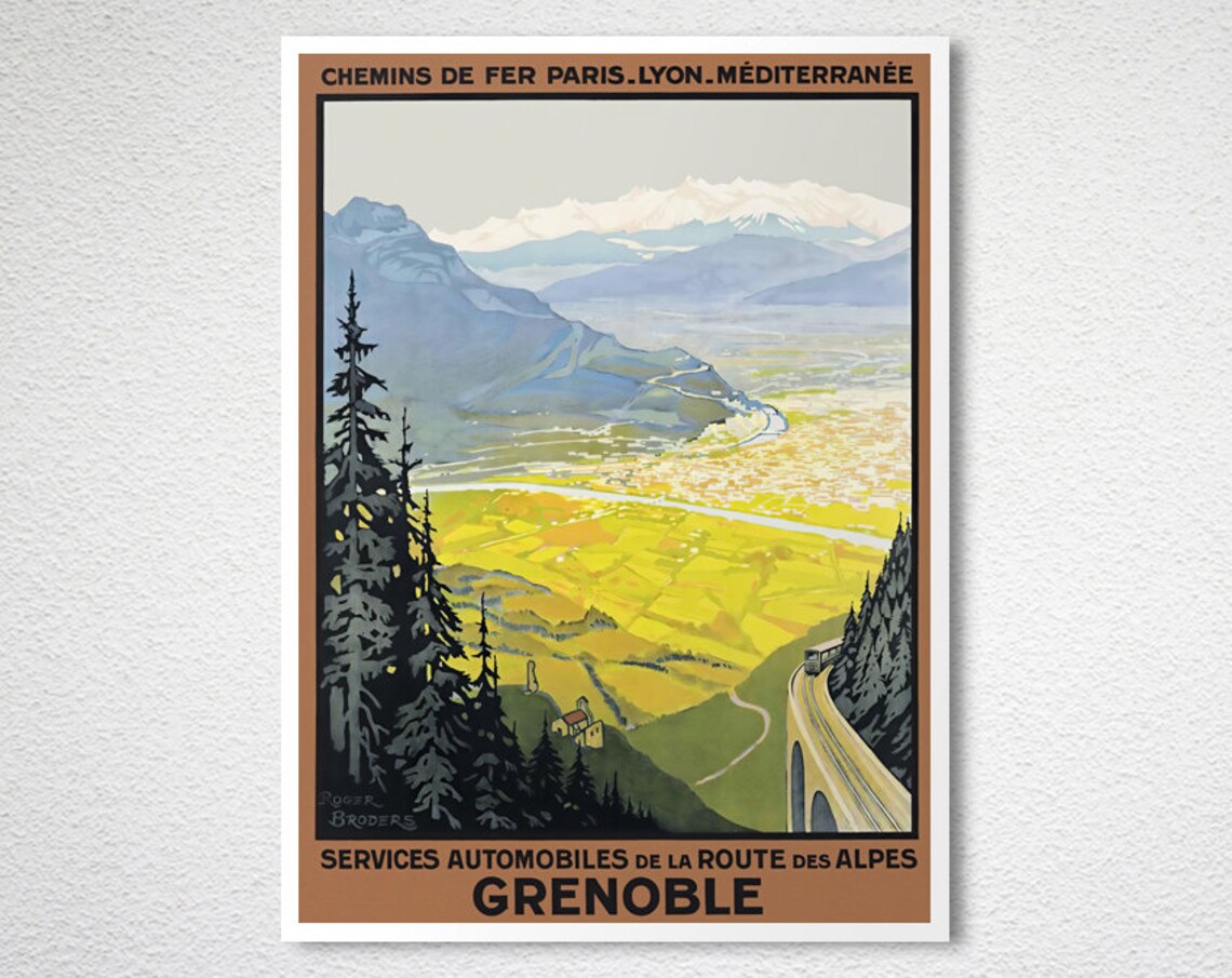 Grenoble France Vintage Travel Poster, Travel Poster - Image 2