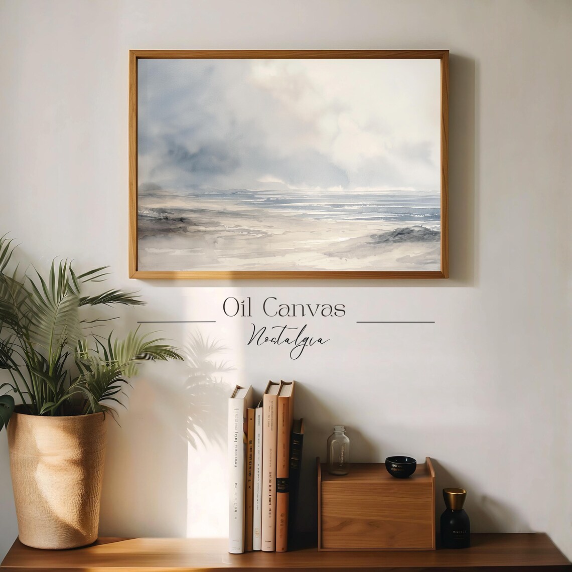 Wall Art Vintage Beach Watercolour Painting Summer Sea Art Ocean Blue Nautical Seascape - Image 3