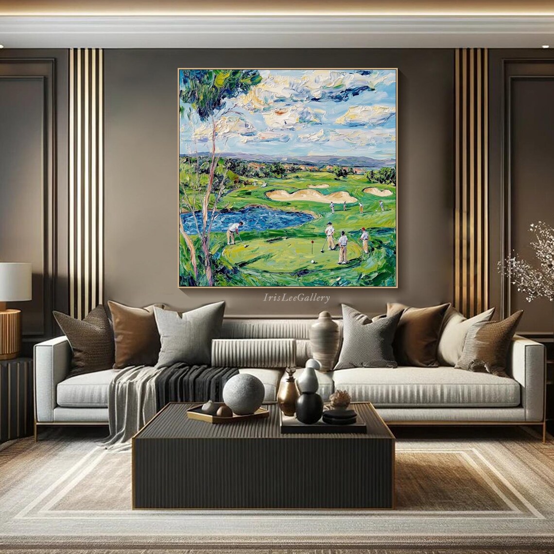 Golf Course Impressionist Art Print, Office Decor - Image 3