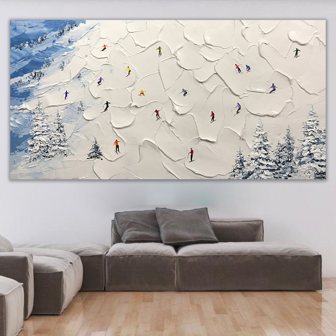 Skier on Snowy Mountain Art Print, Personalized - Image 3