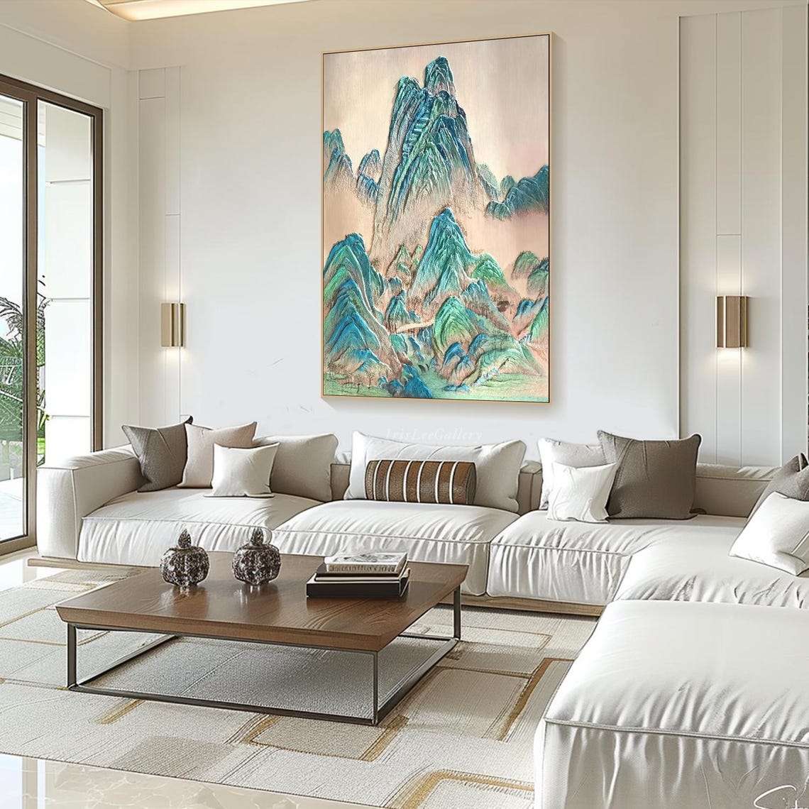 3d Textured Abstract Mountain Wall Art Landscape Painting On Handmade Nature Inspired Art Unique Rustic Painting Living Room Decor - Image 3
