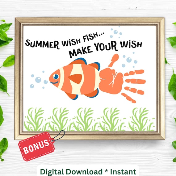 Summer Handprint Wish Fish Art Print for Kids
