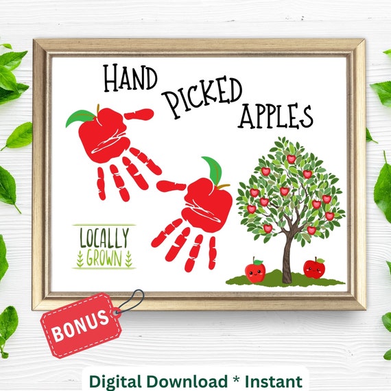 Hand Picked Apples Handprint Sign for Kids