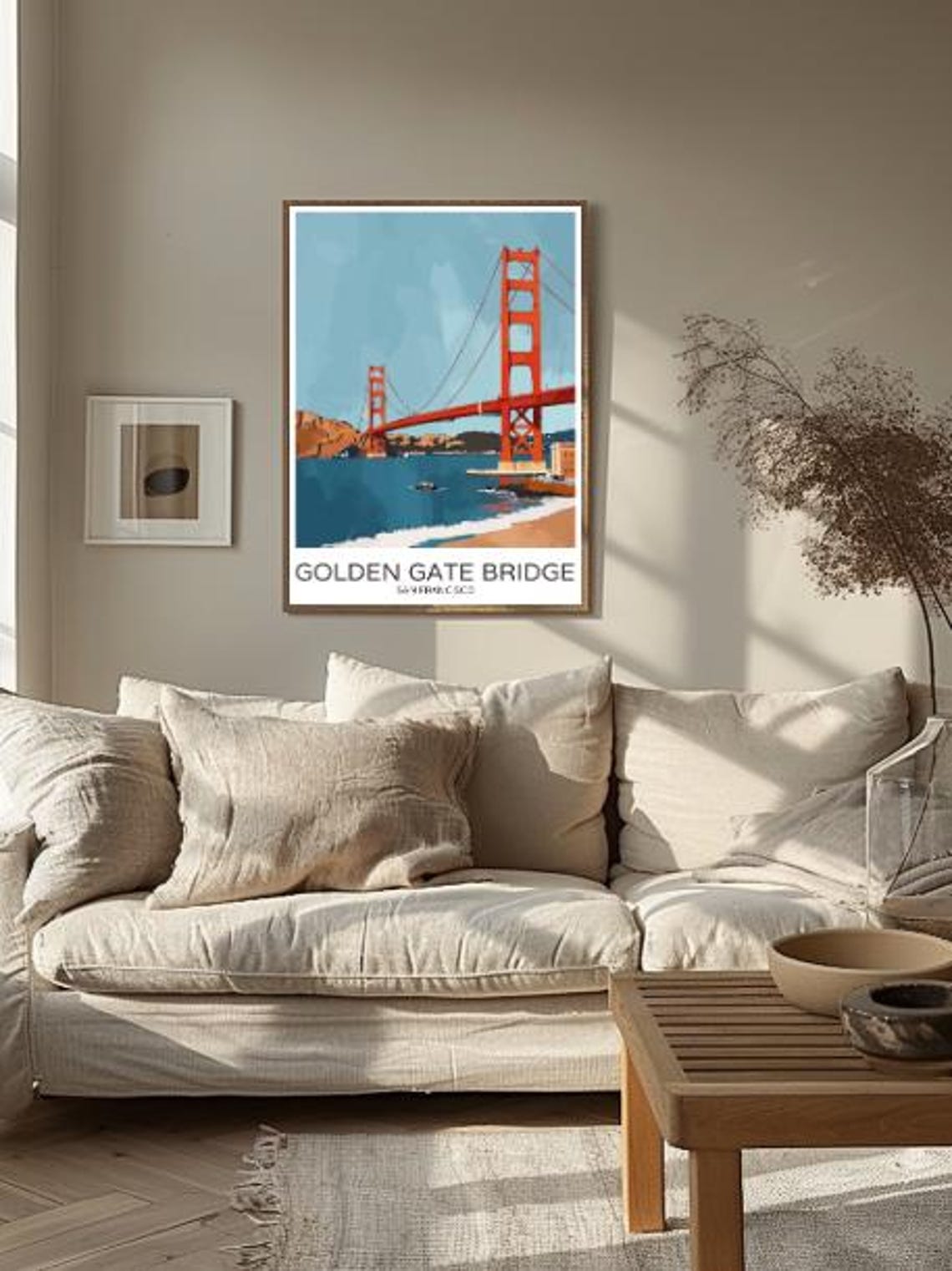 Golden Gate Bridge San Francisco Red Towers Over the Bay Travel Poster - Image 2