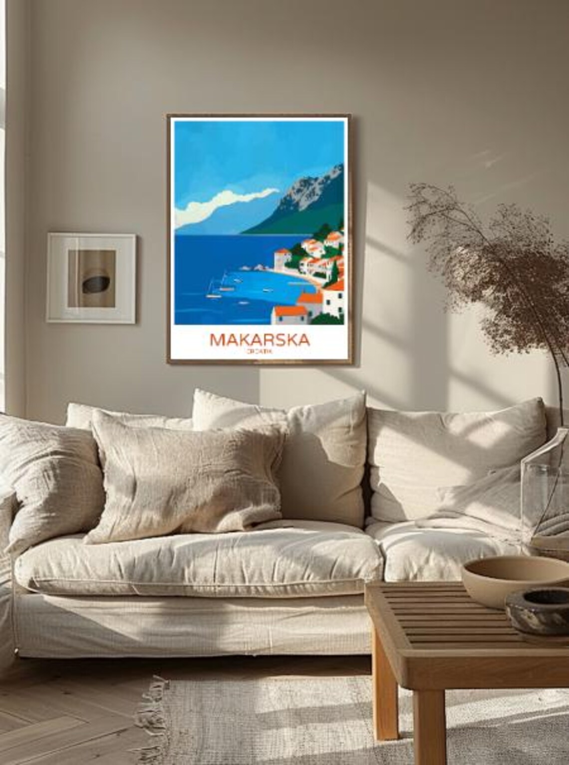 Makarska Croatia Dalmatian Coast Sailboats Seaside Travel Poster - Image 2