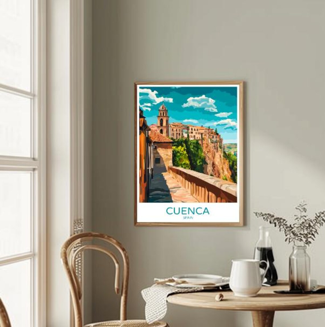 Cuenca Spain Travel Poster Stunning Wall Art Of Hanging Houses And Historic Cityscape Spain Travel Print European Decor - Image 2