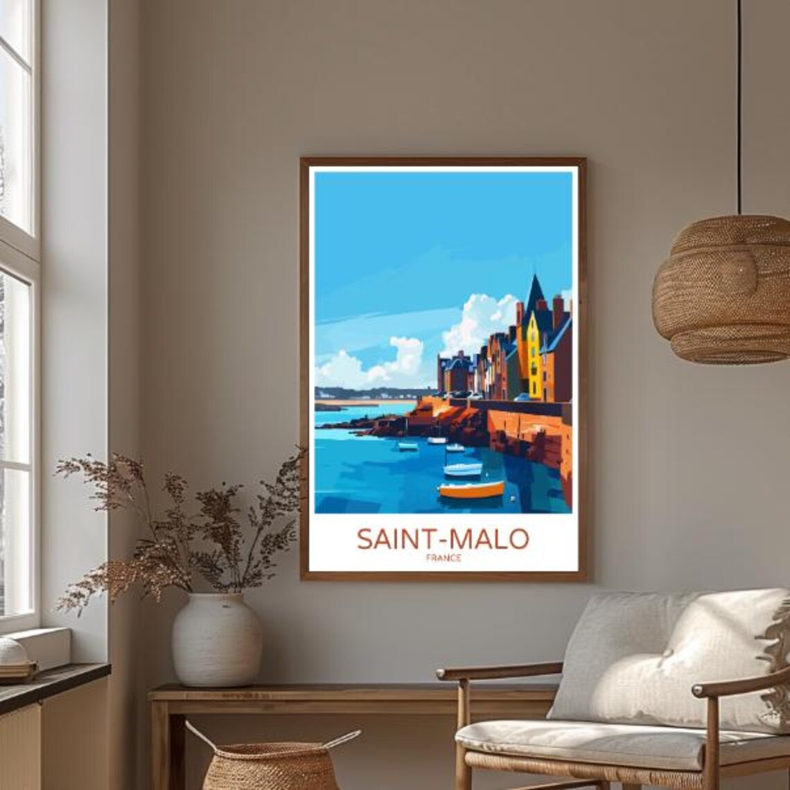 Saint Malo France Travel Poster Historic Coastal Town Wall Art French Citadel Print Brittany Seaside Decor - Image 3