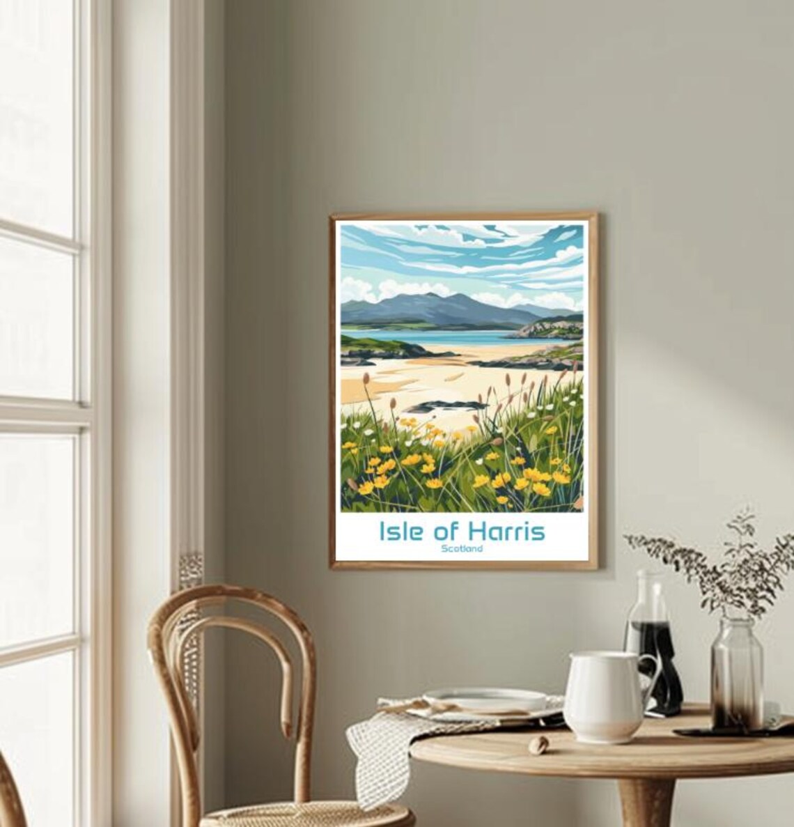 Isle Of Harris Scotland Turquoise Beach Wildflower Travel Poster - Image 2