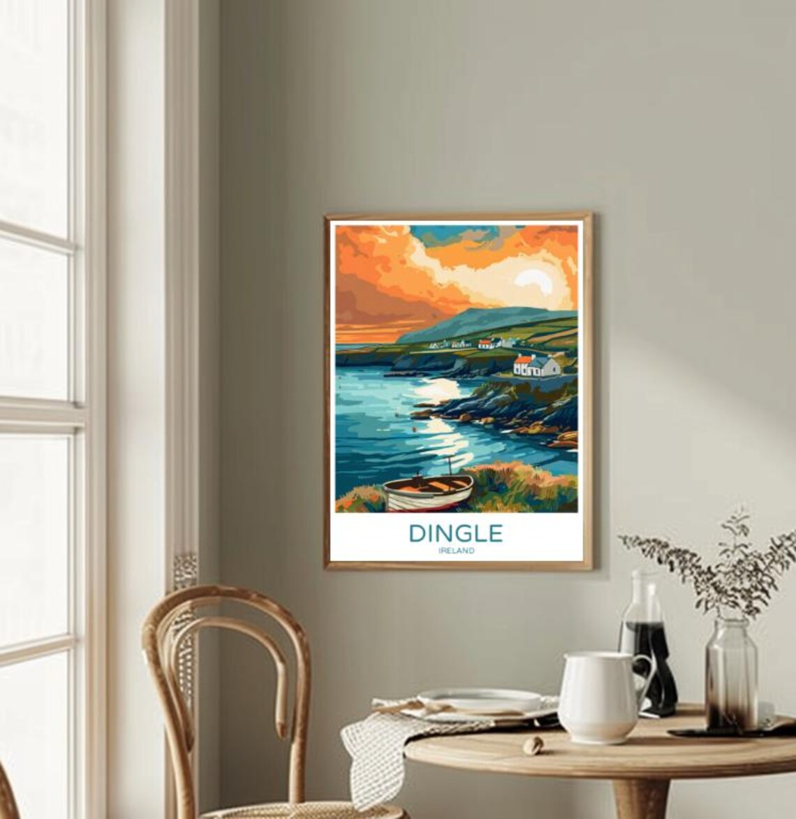 Dingle Ireland Coastal Town Harbor Sunset Vintage Travel Poster - Image 2