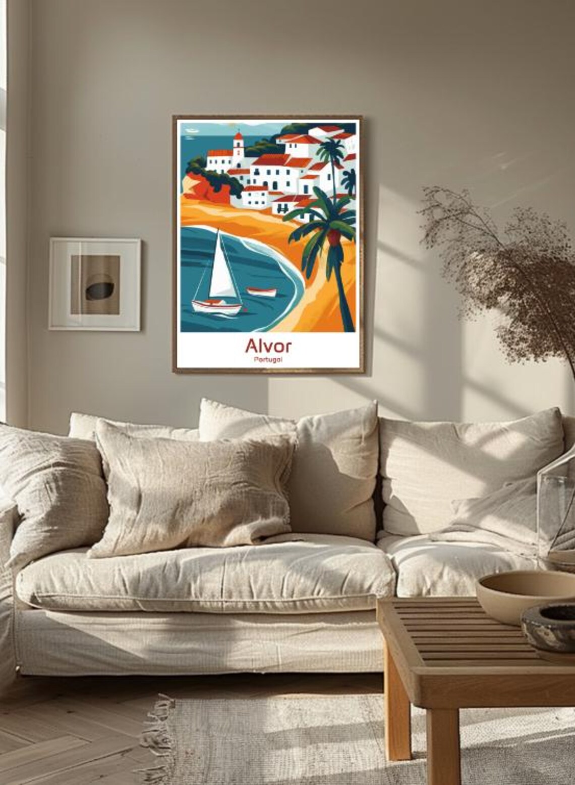 Alvor Portugal Algarve Fishing Village Sailboat Vintage Travel Poster - Image 3