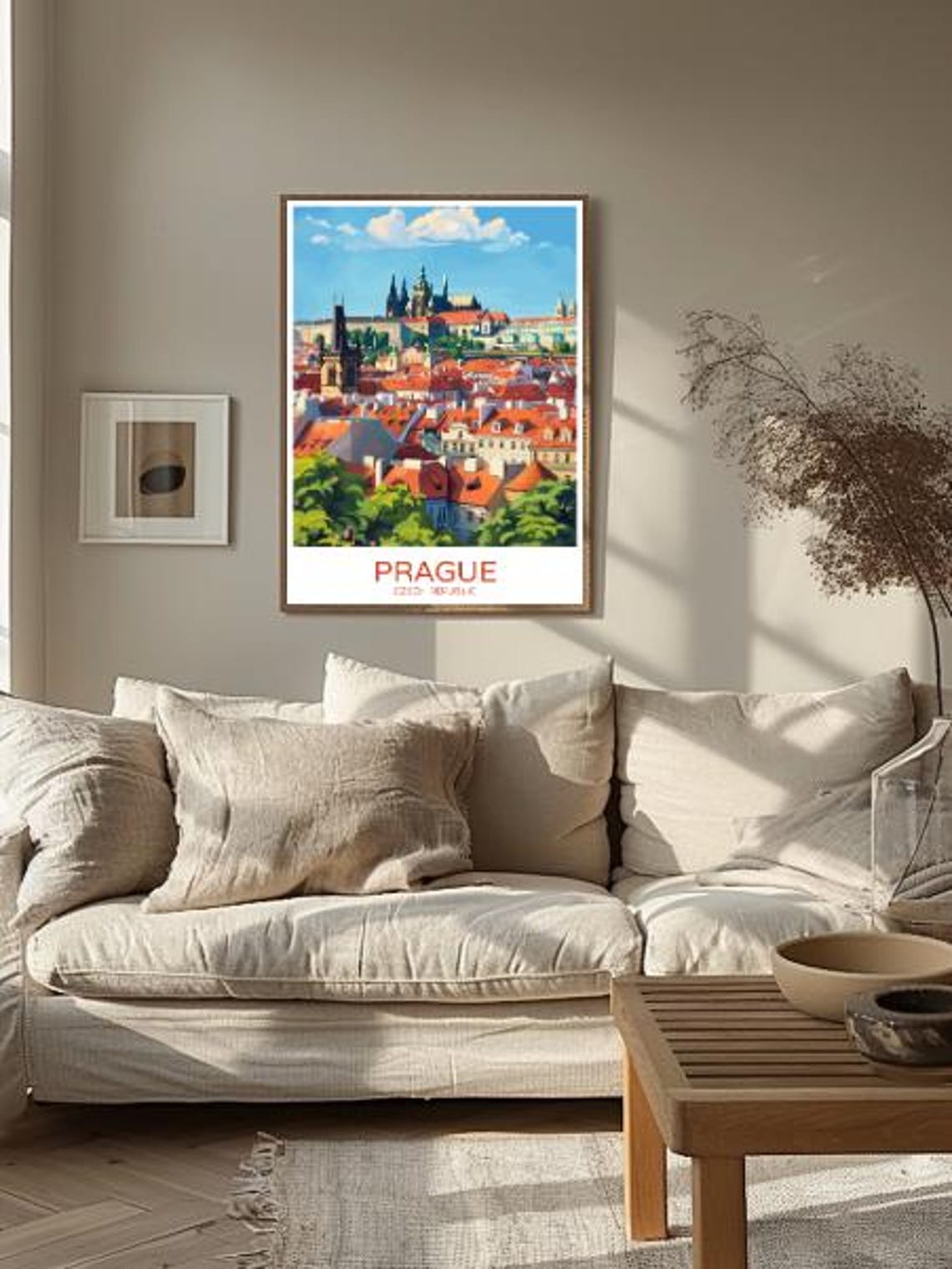Prague Czech Republic Travel Poster With Old Town And Castle View - Image 2