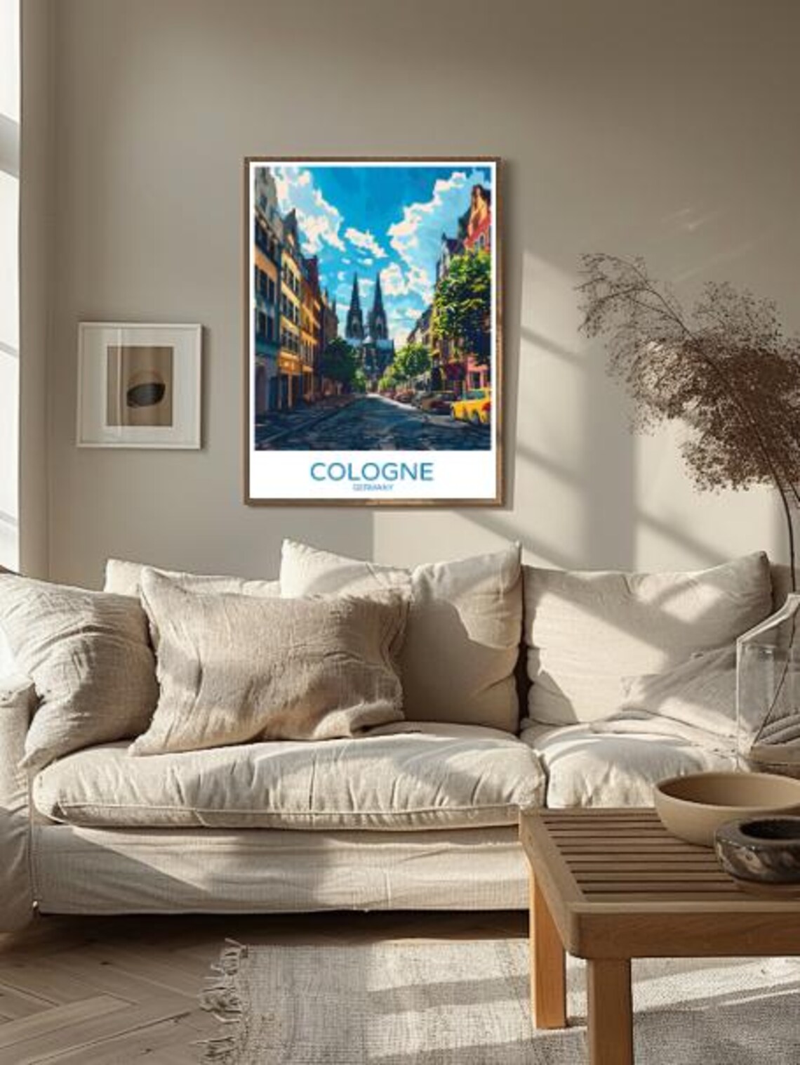 Cologne Germany Cathedral Twin Spires Old Town Street Poster - Image 2