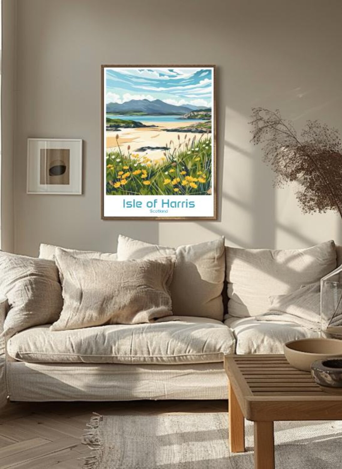 Isle Of Harris Scotland Turquoise Beach Wildflower Travel Poster - Image 3