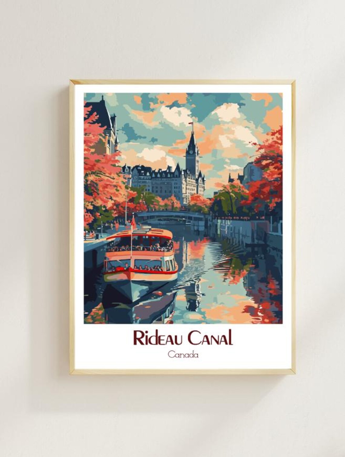 Rideau Canal Tour Boat Cruising Through Autumn Ottawa Poster