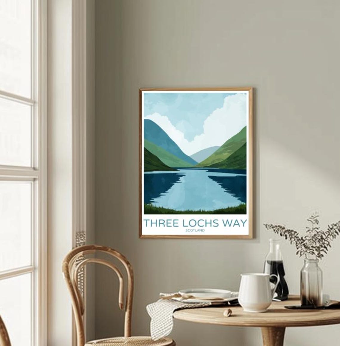 Three Lochs Way Scotland Lochside Hiking Trail Travel Poster - Image 2