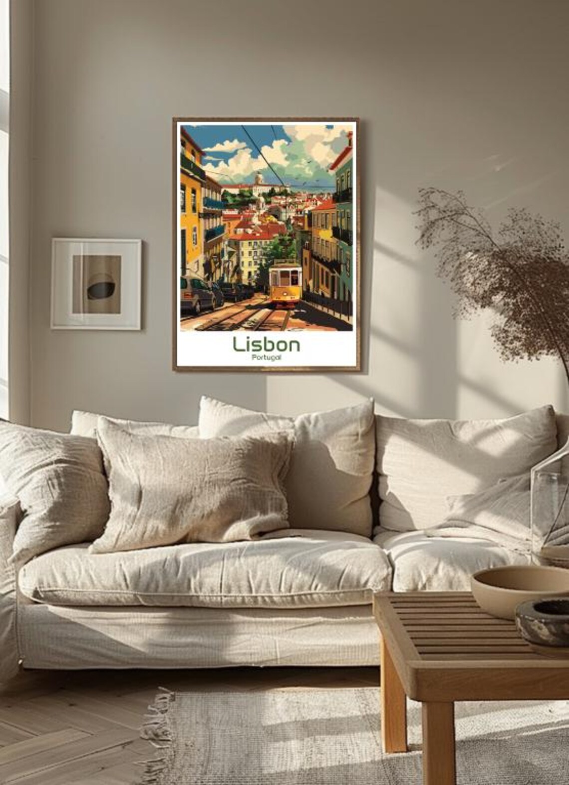 Lisbon Portugal Tram Street Cityscape Vintage Style Travel Poster - Image 3
