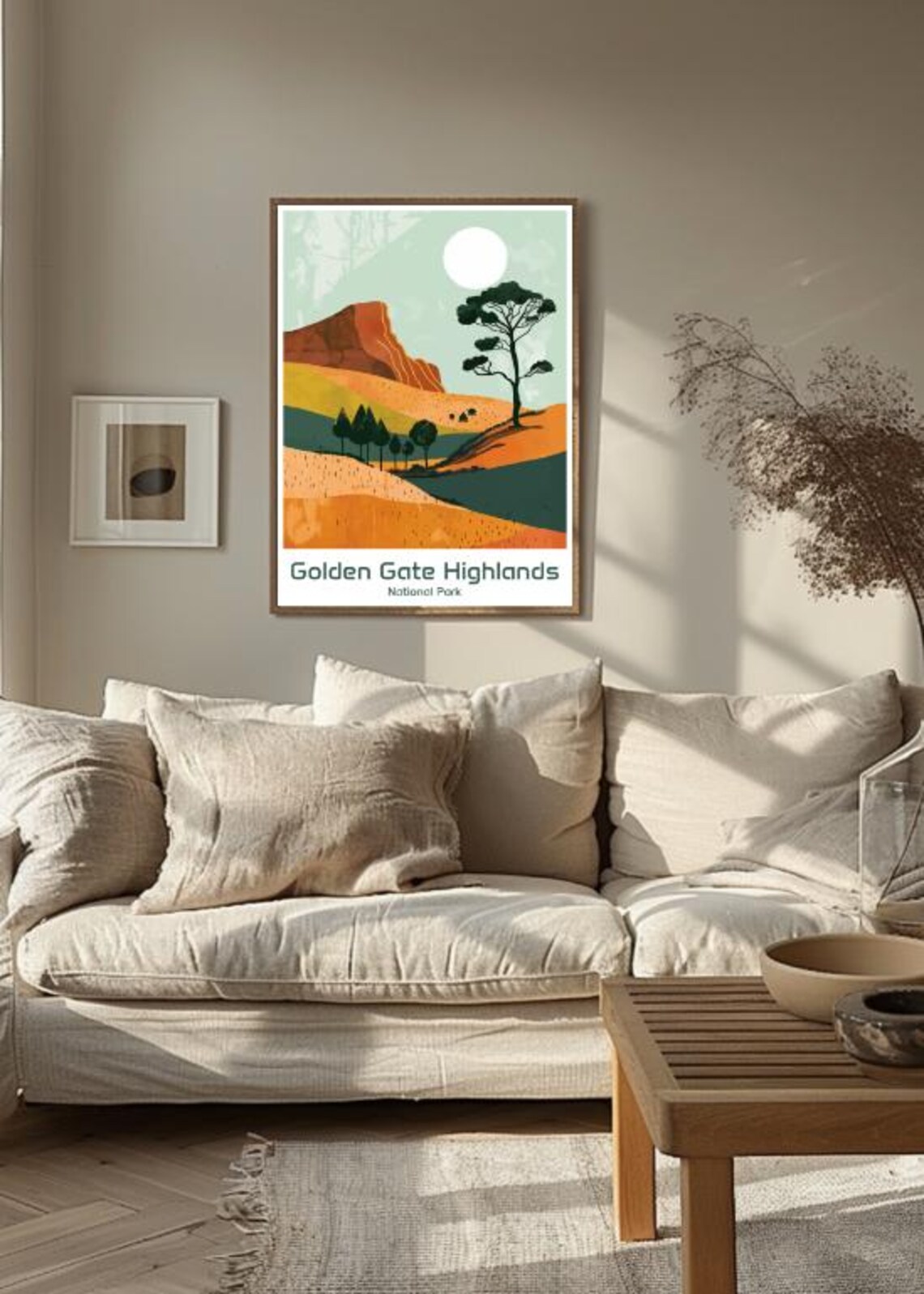 Golden Gate Highlands National Park Hillside Tree Art Poster - Image 3