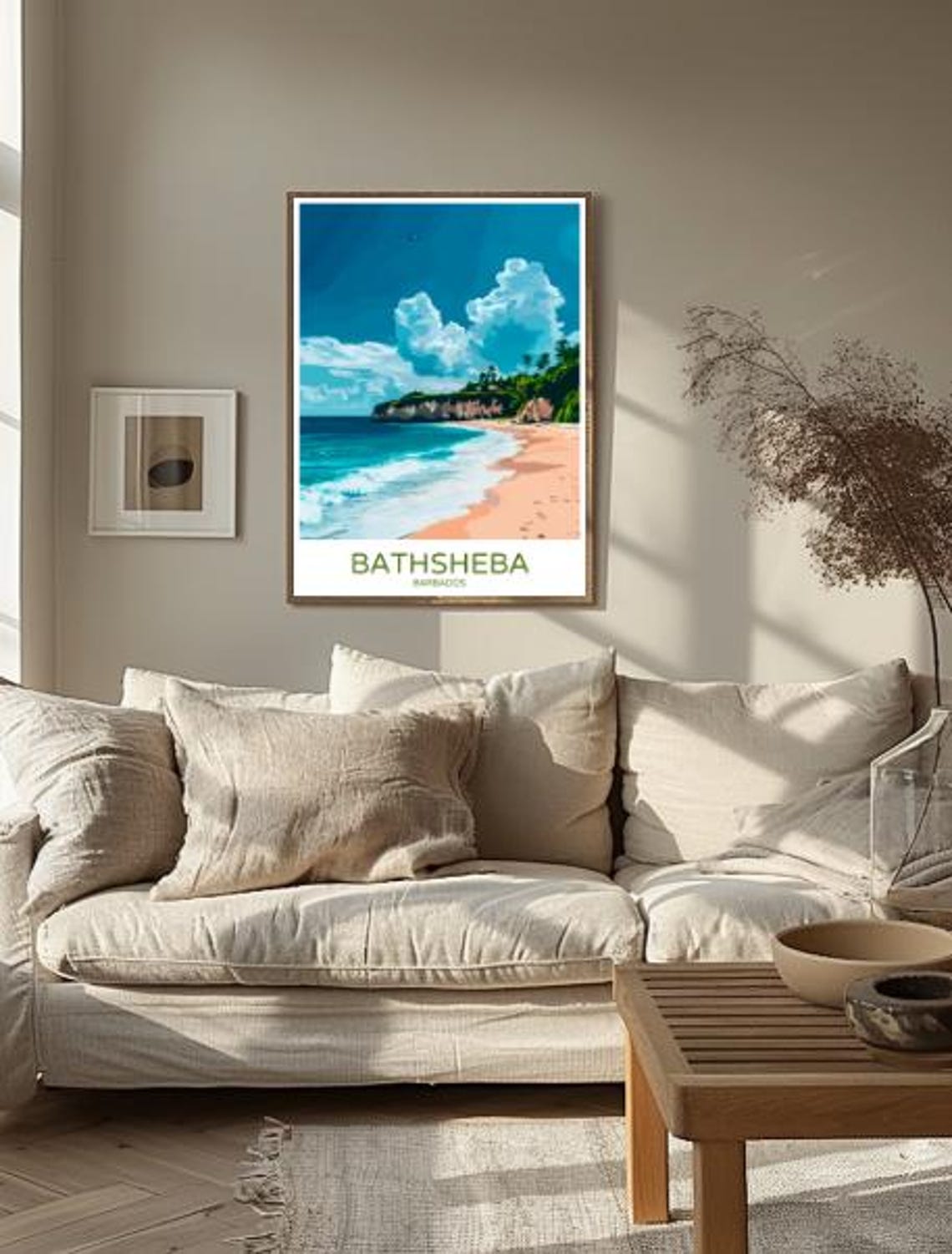 Bathsheba Barbados Tropical Beach Cliffs Vintage Travel Poster - Image 2