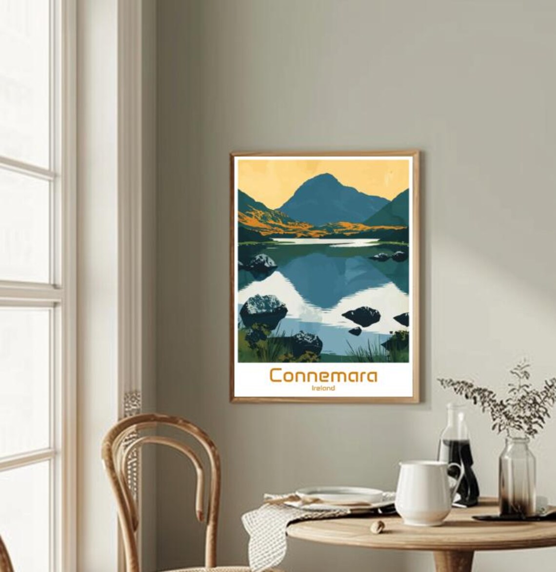 Connemara Ireland Mountain Lake Reflections Vintage Travel Poster - Image 2