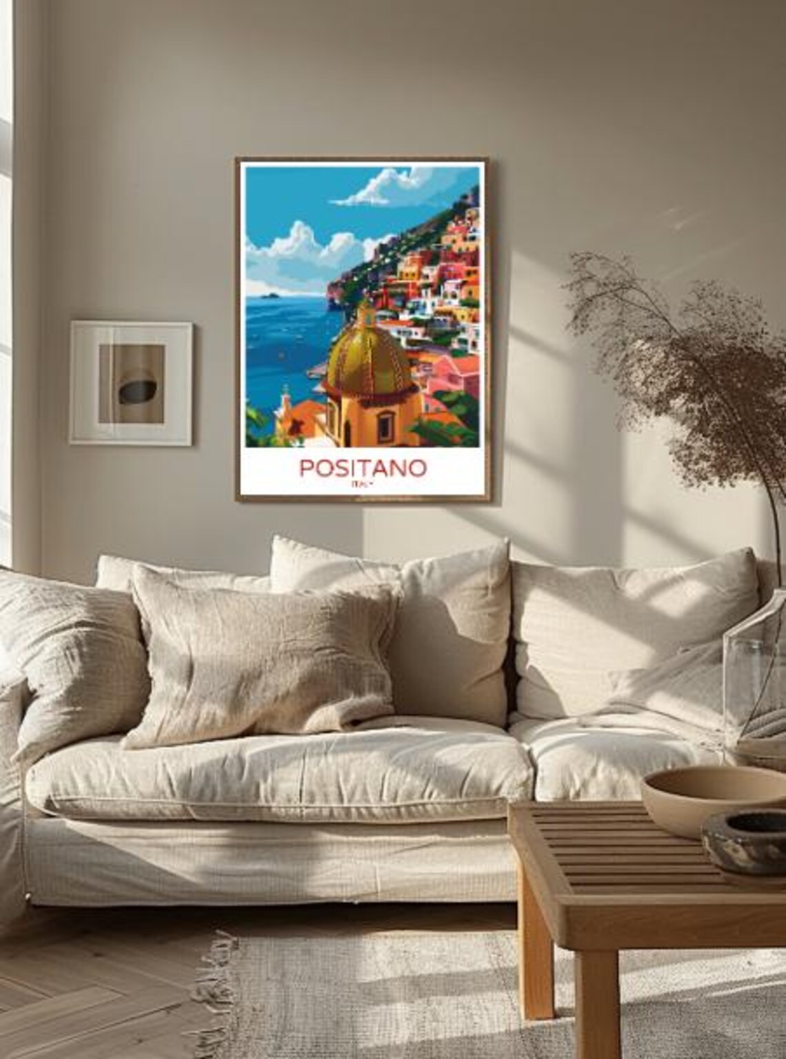 Colorful Positano Italy Travel Poster Amalfi Coast Scene Art - Image 2