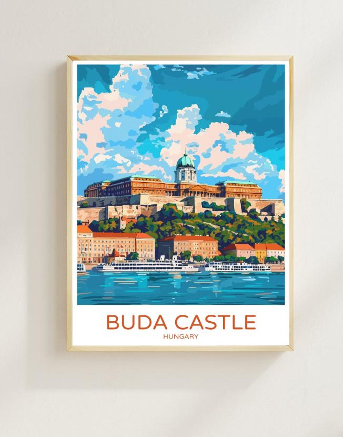 Buda Castle Travel Poster Captivating Wall Art Of Hungarys Historic Fortress Stunning Views Of The Danube Hungary Travel Print