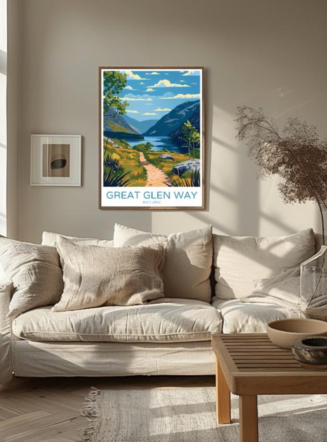 Great Glen Way Scotland Highland Loch Trail Golden Path Travel Poster - Image 3