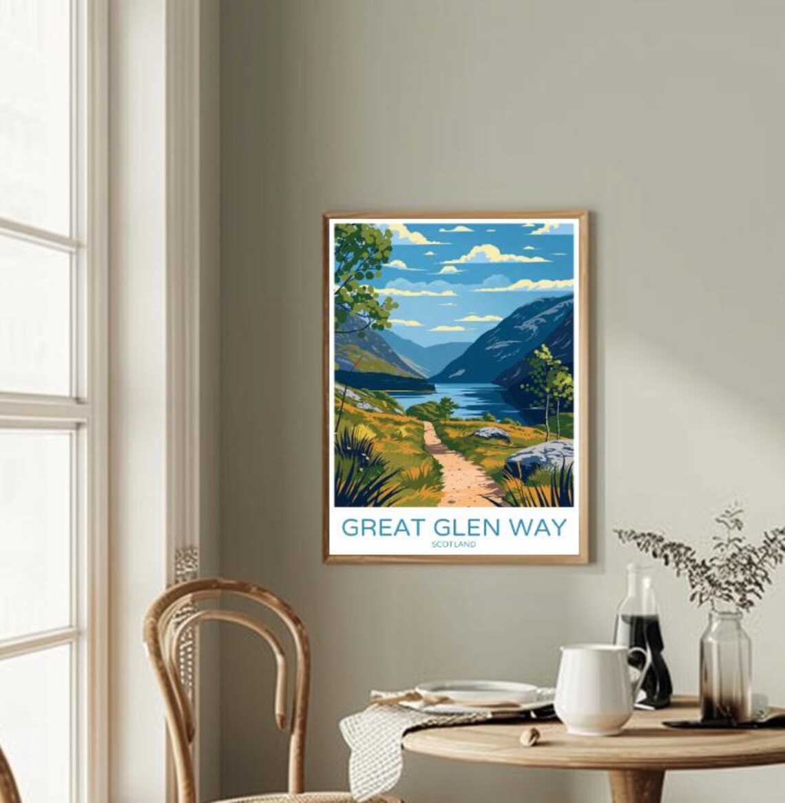 Great Glen Way Scotland Highland Loch Trail Golden Path Travel Poster - Image 2
