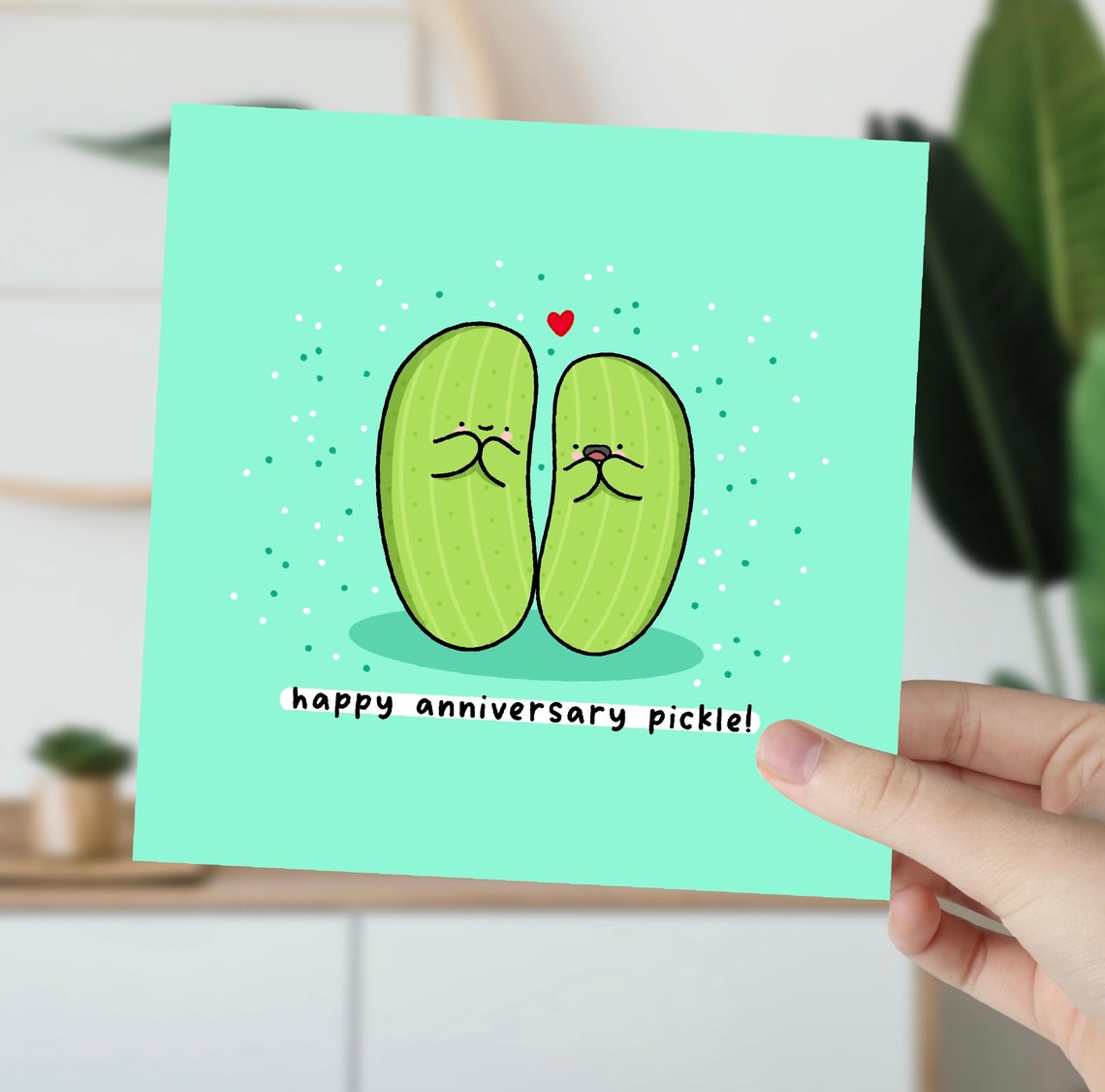 Happy Anniversary Pickle Kawaii Pickle Couple Love Card Poster - Image 5