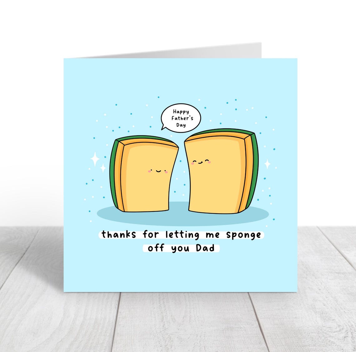 Kawaii Sponge Fathers Day Pun Poster with Sponge Off You Dad - Image 2