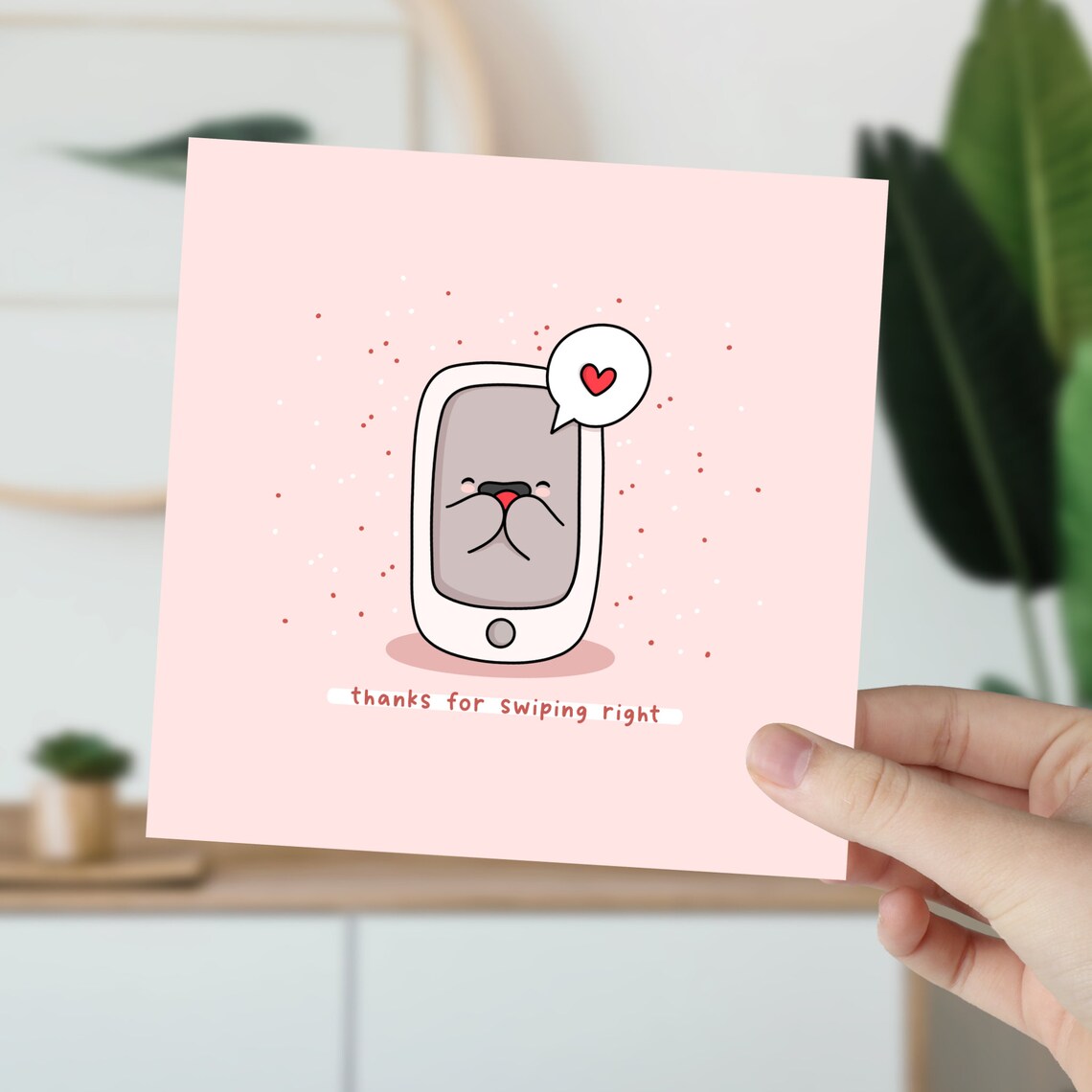 Kawaii Phone Thanks For Swiping Right Sweet Love Pun Art Print - Image 5
