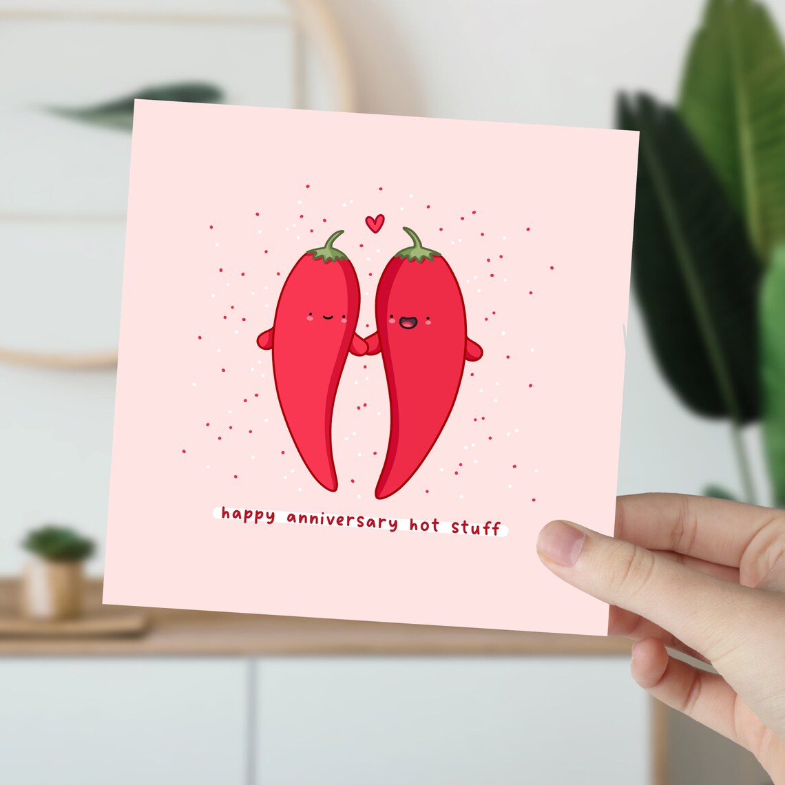 Happy Anniversary Hot Stuff, Funny Pun Card - Image 4