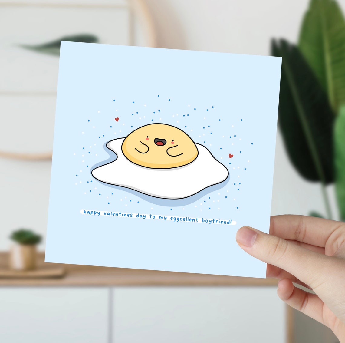 Cute Fried Egg Pun Valentine Card for Eggcellent Boyfriend Poster - Image 5