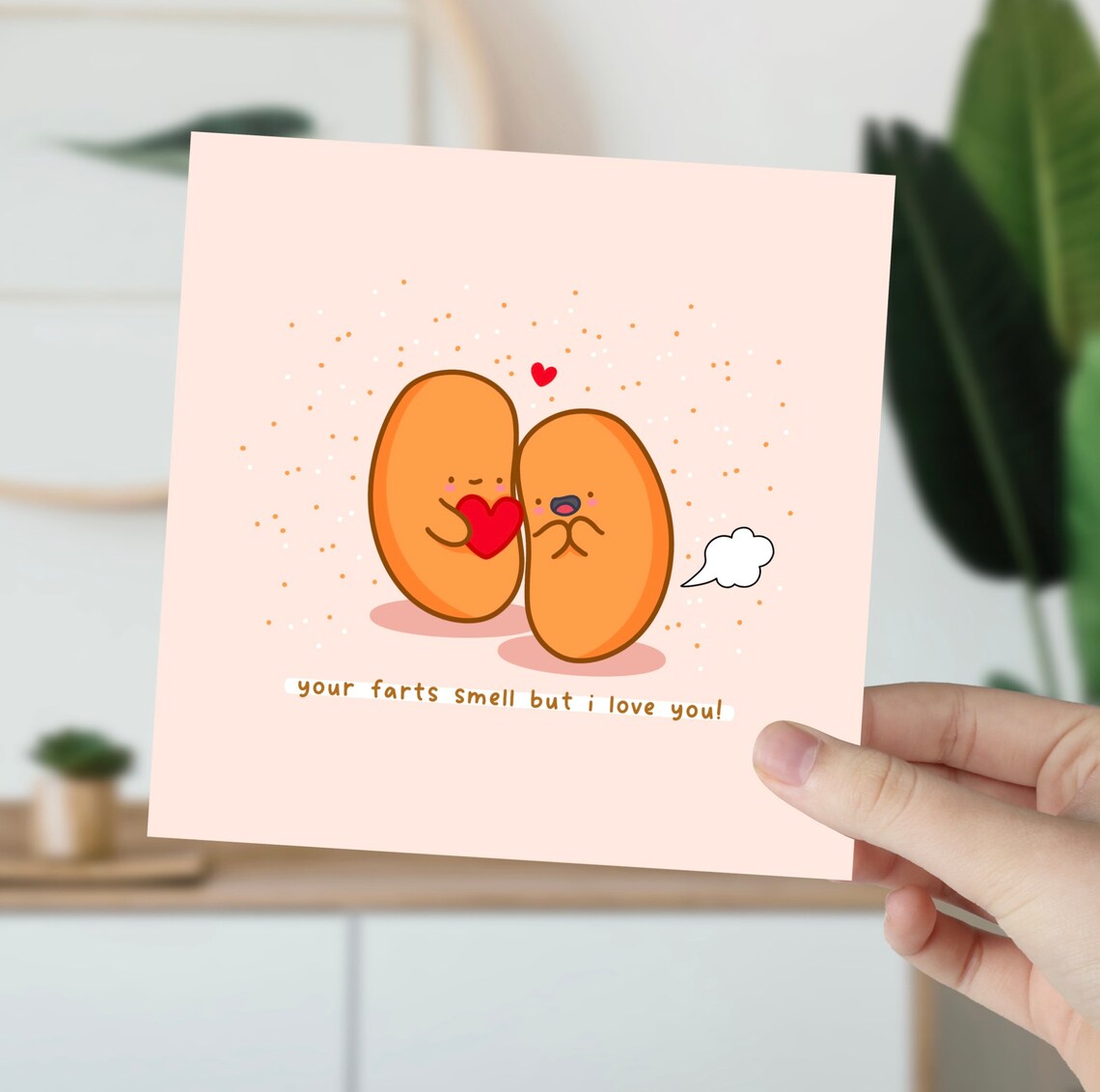 Kawaii Beans Your Farts Smell But I Love You Funny Pun Art Print - Image 5