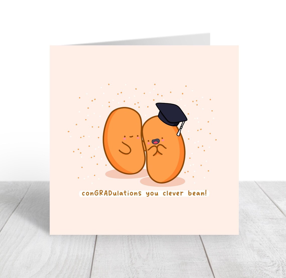 Kawaii Beans ConGRADulations You Clever Bean Graduation Art Print - Image 2