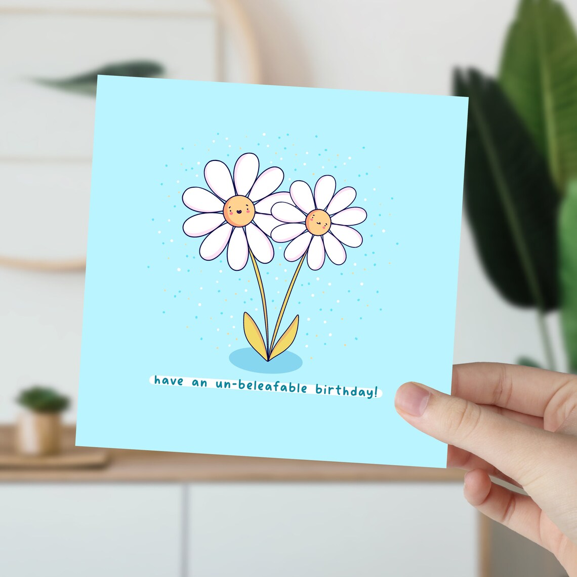 Have an Un-beleafable Birthday Daisy Flower Pun Card Art Poster - Image 5