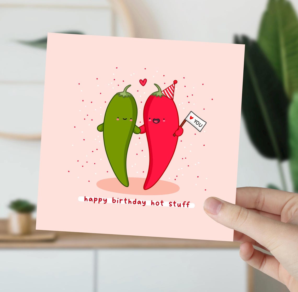Happy Birthday Hot Stuff Funny Chili Pepper Pun Card Art Poster - Image 5
