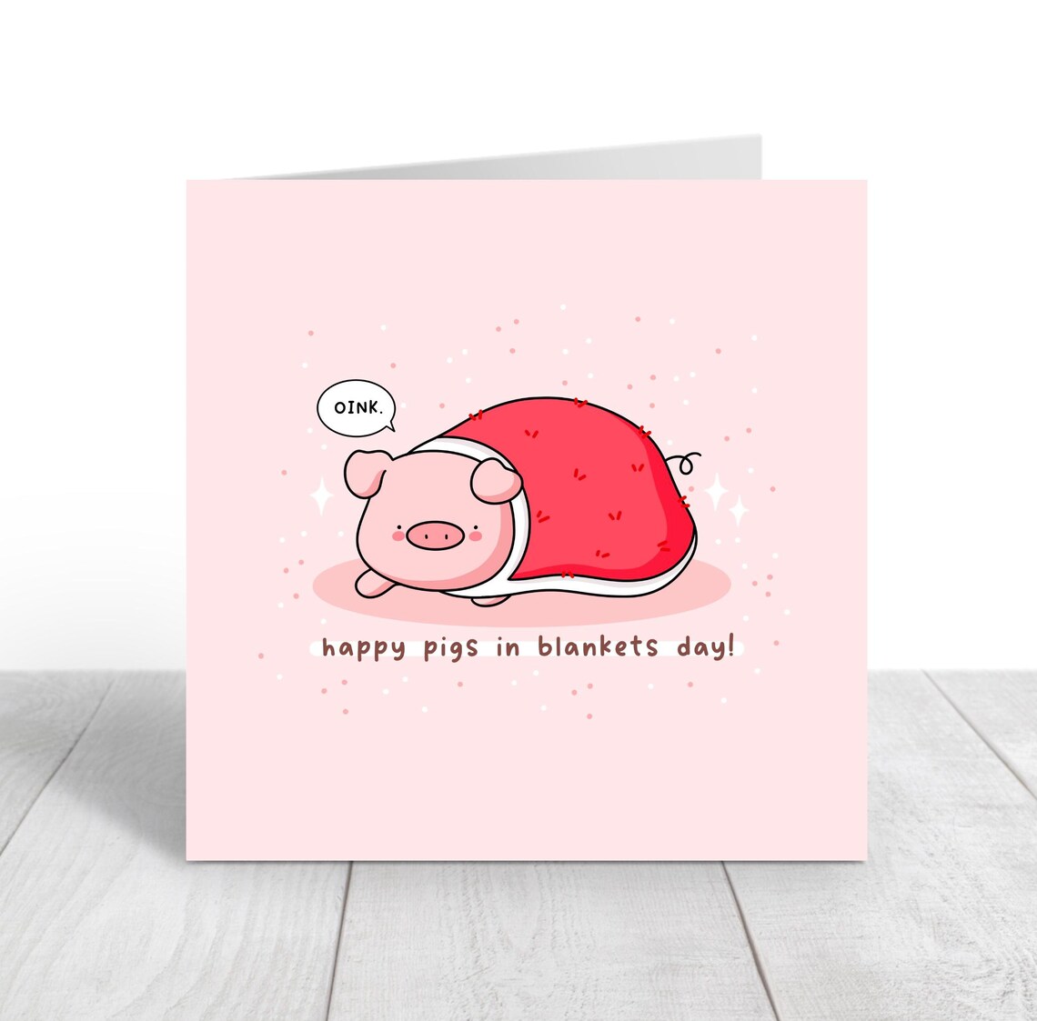 Pig Wrapped In Blanket Oink Happy Pigs In Blankets Day Wall Art - Image 3